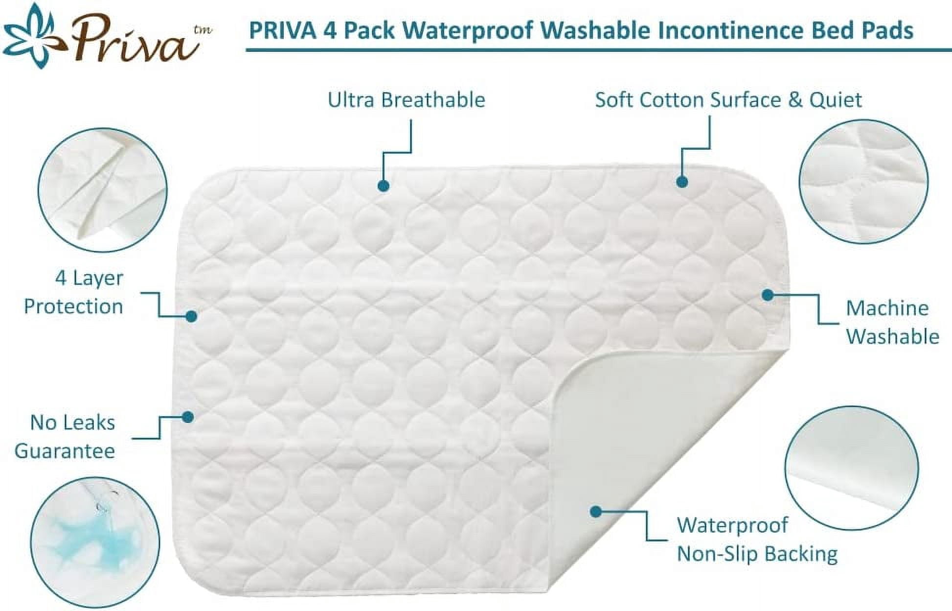 1 Pack Waterproof Washable Incontinence Bed Pads, 31 x 47 Inch Reusable Bed Wetting, Heavy Duty Mattress Protection for Elderly Seniors, Kids, Pets, Ultra Absorbent Pee Pads, White, 31" x 47"