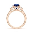 thumbnail image 2 of ANGARA Lab Grown 2.2 Ct Blue Sapphire & Trapezoid Diamond Hidden Engagement Ring for Women in 14K Rose Gold (Size-8mm) | Anniversary, Jewelry Gift for Women | Lab-Grown Blue Sapphire Ring, 2 of 8