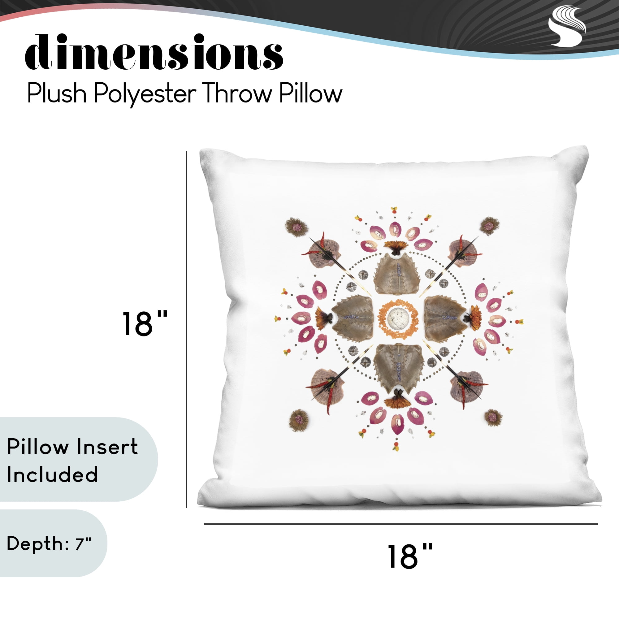Stupell Industries Symmetrical Nautical Collection Decorative Printed Throw Pillow, design by Beth Adoette, 18 x 7 x 18