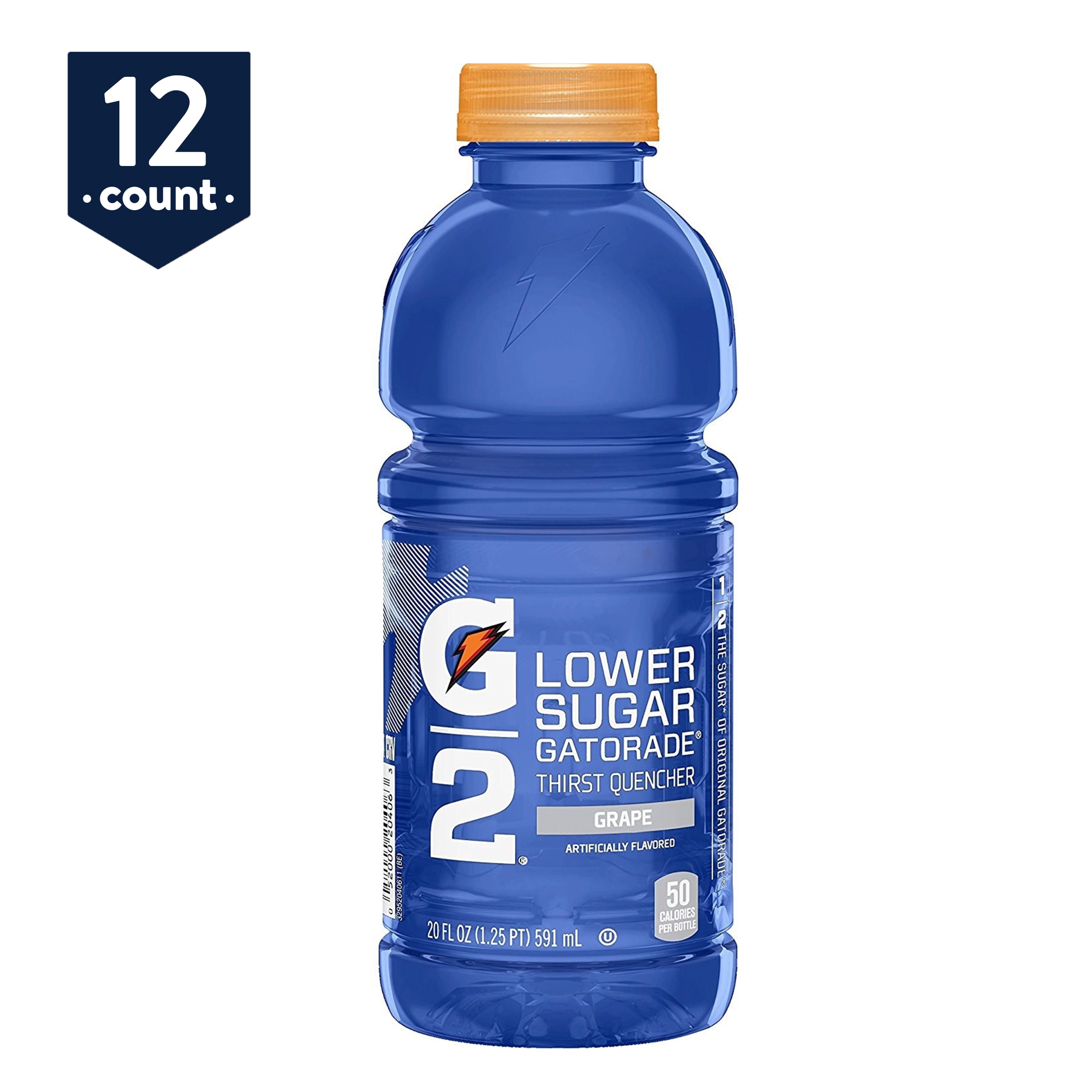 (12 Bottles) Gatorade G2 Thirst Quencher Low Calorie Sports Drink, Grape, 20 fl oz