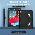 thumbnail image 5 of Dteck Kids Case for iPad 9th 8th 7th Generation 10.2 inch,Heavy Duty Shockproof Silicone Rugged Hybrid Hard PC Kickstand Protective Cover with Pencil Holder for iPad 10.2" 2021/2020/2019,Black, 5 of 8