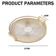 thumbnail image 3 of Modern Round Tray, 11 inch Diameter, Decorative Accent Tray for Storage and Display, Acrylic Vanity Tray with Gold Handles - Champagne, 3 of 5