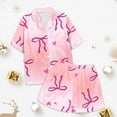 thumbnail image 2 of XDZJLR Tenues d'Été pour Filles, Ensembles de Pyjamas 2 Pcs Imprimé Graphique pour Enfants Chemise à Manches Courtes Boutonnée Shorts Ensemble de Pyjama Mignon, 6-7 Ans, 2 of 5