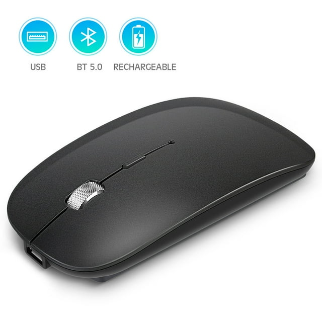 Rechargeable Scroll Wheel Wireless Bluetooth Mouse Dual Mode Mobile Phone Tablet