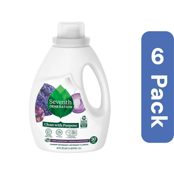 Seventh Generation Liquid Laundry Detergent Lavender 45 fl Ounce (Pack of 6)