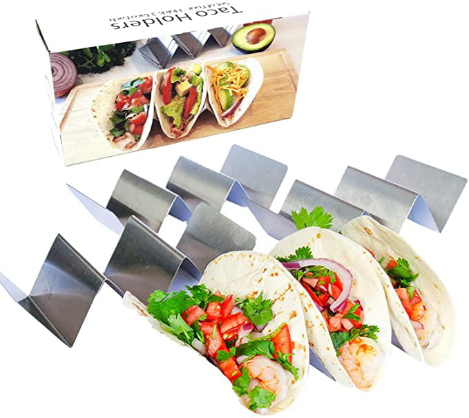 4 Pack Taco Holder Stand Taco Truck Tray Tacos Oven Safe for Baking Dishwasher and Grill Safe 