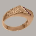 thumbnail image 3 of LBG British Made 18k Rose Gold Natural Ruby Mens Anniversary Ring - 33 size options - Size 6.75, 3 of 6