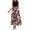 Pink, variant on Women's Sleeveless Bohemian Wrap Hem A - Line Printed Maxi Dress with Elastic Waist Tie 4 - Way Stretch Summer Casual Beach Vacation Party Dress for Women Sizes S - 2XL