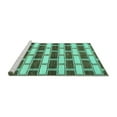 thumbnail image 2 of Ahgly Company Machine Washable Indoor Square Abstract Turquoise Blue Contemporary Area Rugs, 4' Square, 2 of 4