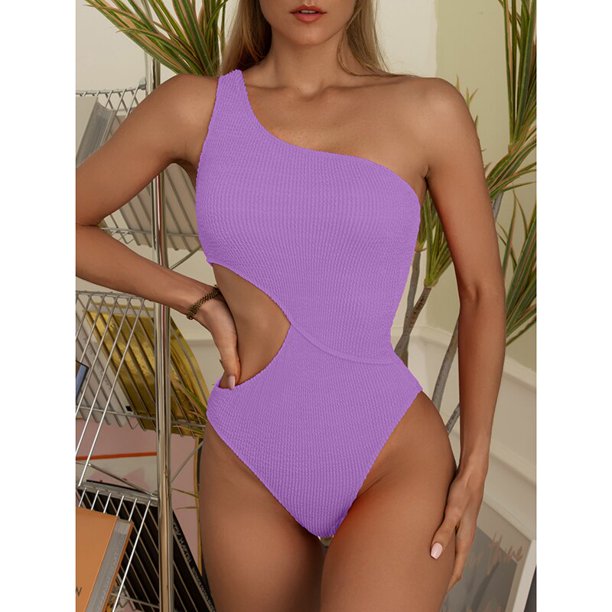 Riseado, bañador de un hombro para mujer, bañador Sexy de una pieza para mujer, novedad de 2023, Monokini texturizado, traje de baño para playa, trajes de baño Tan Jianjun unisex