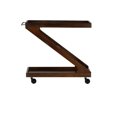 thumbnail image 5 of Powell Thornton 2-Tier Z-Frame Rolling Bar Cart with Glass Top, Walnut, 5 of 13