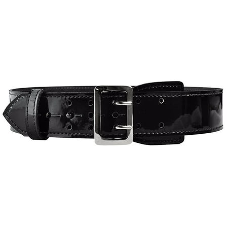 Tactical 365® Operation First Response Police & Security Black Leather Duty Sam Browne Belt Made in the USA - Gloss Black with Nickel,