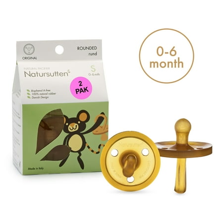 UPC: 0894654002042 | Natursutten Pacifier 0-6 Months Natural Rubber Round Newborn Pacifier 2pk