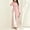 #0161-Pink, variant on Women's Winter Solid Color Long Sleeve Round Neck Side Drawstring Cinched Casual Top Maxi Tunic