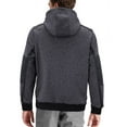 thumbnail image 2 of Men's Quilted Lightweight Full Zipper Drawstring Hooded Two Tone Jacket (ARIA-8 Charcoal,, M), 2 of 3