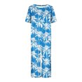 thumbnail image 7 of Atogsazn Women's Sleepwear Capri Pajama Sets Short Sleeve Two Piece Pjs Crew Neck Tops & Capri Pants with Pockets Blue XL, 7 of 7