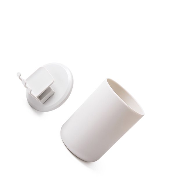 Advancent 1 Juego de soporte para cepillo de ABS PP, autoadhesivo, secado sin perforaciones, colgador de taza para baño y hogar, accesorios de Almacenamiento y organización del hogar Blanco Advancent HA080121-01