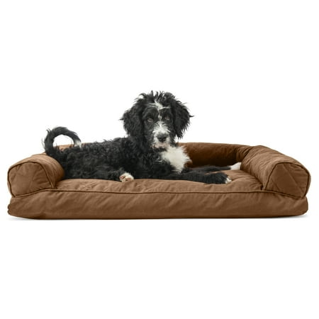 UPC: 0842229105223 | FurHaven Pet Products | Quilted Pillow Sofa Pet Bed for Dogs & Cats Toasted Brown Large