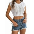 thumbnail image 2 of Women'S Summer Knit Sweater Vest Cap Sleeve Casual Trendy Crew Neck Ribbed Pullover Tank Tops, 2 of 9
