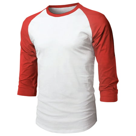 Ma Croix Mens Baseball Raglan 3/4 Sleeve Plain Jersey Team Uniform Athletic Sportswear T