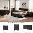 thumbnail image 4 of EastVita Black Wave Fluted 6 Drawer Dresser Wide Wood Double Dresser with Metal Legs and Handles Modern Chest of Drawers with AntiTipping Design for Bedroom Living Room Hallway, 4 of 6