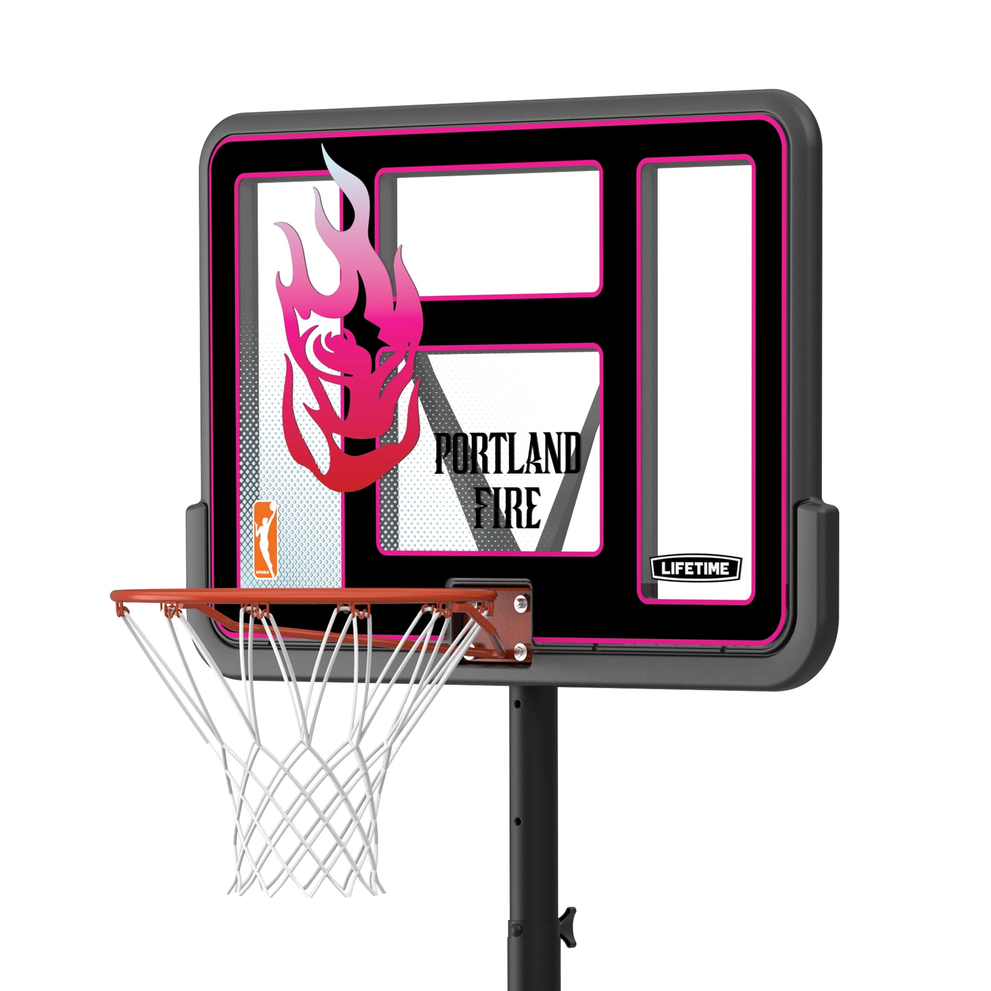 Lifetime WNBA Portland Fire 44" Portable Basketball Hoop with Wheels - 7.5 to 10 Ft Adjustable Height