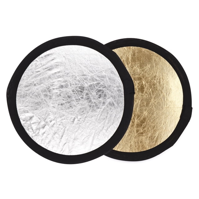 Accessoires 30cm/12 Pouces Réflecteur Rond Argent & Or 2-en-1 Pliable Portable pour Studio Photographie avec Sac de Transport