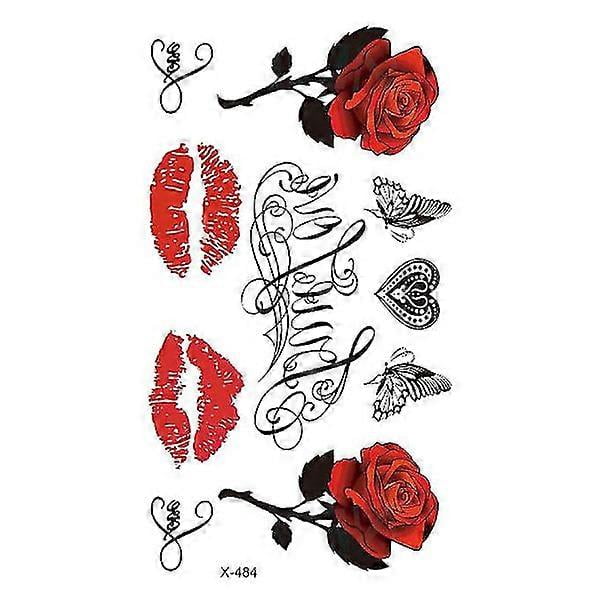 Waterproof Tattoo Stickers English Alphabet Symbol Flower Tattoo Sticker - Temporary Tattoo