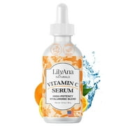 LilyAna Naturals ,Vitamin C Serum for Face - Face Serum with Hyaluronic Acid and Vitamin E, Anti Aging Serum, Reduces Age Spots and Sun Damage, Promotes Collagen and Elastin,100% Vegan- 1oz