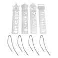 thumbnail image 3 of Stencil Ruler, Unique Shape Metal Ruler Multifunctional Portable Hollow Design  For Gift Cards For Drawing For Scrapbooking, 3 of 8