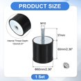 thumbnail image 2 of Uxcell 1Pack M10x37mm Rubber Mounts, 60x60mm(DxH) Rubber Studs Shock Absorber Mount with Nuts, 2 of 7