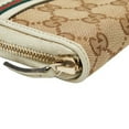 thumbnail image 5 of Pre-Owned Gucci GG Canvas Sherry Line Ribbon Round Zip Long Wallet 257003 Beige... (Good), 5 of 11