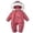 Watermelon Red, variant on Insulated Winter Snowsuit For Girls With Attached Mittens And Booties Double Zipper Warm Toddler Jumpsuit Outfit