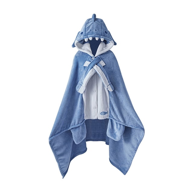 Acogedora manta de tiburón para acurrucarse, Sudadera con capucha, manta para vestir de lana bonita para adultos, manta Poncho ligera térmica esponjosa y esponjosa