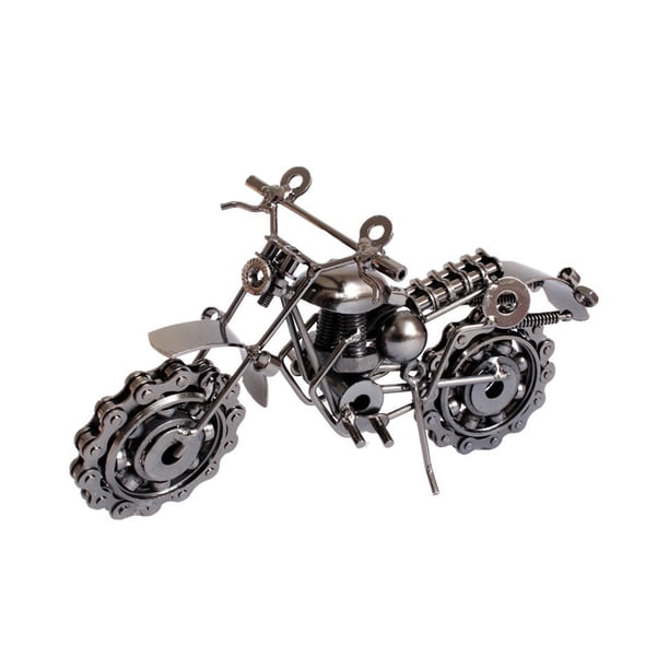 Bearachild Modelo de motocicleta, adorno de Metal de hierro para motocicleta, estantería temática, figurita artesanal, decoración artesanal en miniatura Artesanía Gris-plata Bearachild HA074892-02