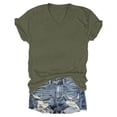 thumbnail image 5 of Sweet Home Farm V Neck T Shirts for Women Stylish And Comfortable Women's Loose Fit Shirt | Casual Tee Any Occasion Short Sleeve Shirts for Women Grey, 5 of 8