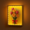 thumbnail image 2 of Dried Flower Shadow Box with LED Light | Changeable Artwork Display & Storage Frame | Wall-mounted & Tabletop Photo Album Display Frame (Orange), 2 of 4