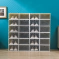thumbnail image 5 of 24 Pack Shoe Boxes,Stackable Clear Shoe Boxes Flip Lid Shoe Boxes Boot Storage Organizer Shoe Cabinet & Shoe Cupboard for Homes, Cloakrooms for Storing Flats, Slippers, Casual Shoes (Avocado Green), 5 of 9