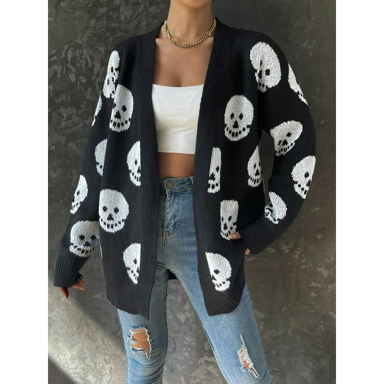 Walmart top skull cardigan