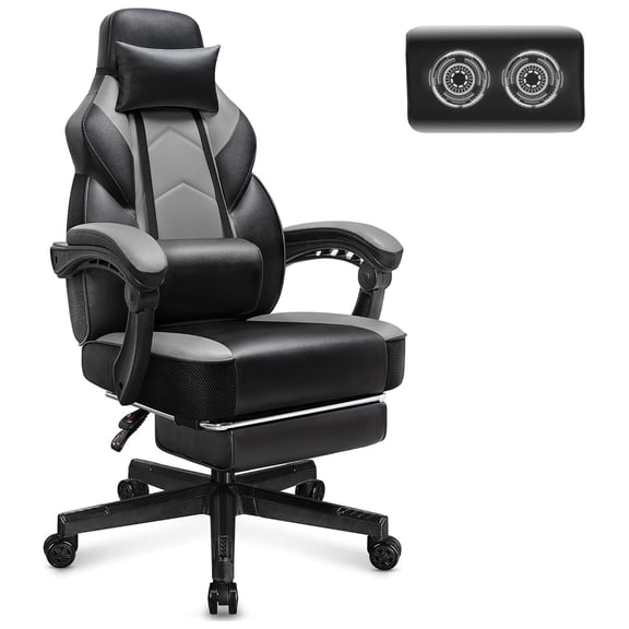 Open Box Meilocar Adjustable Gaming Chair w/Footrest, Massage Lumbar Support