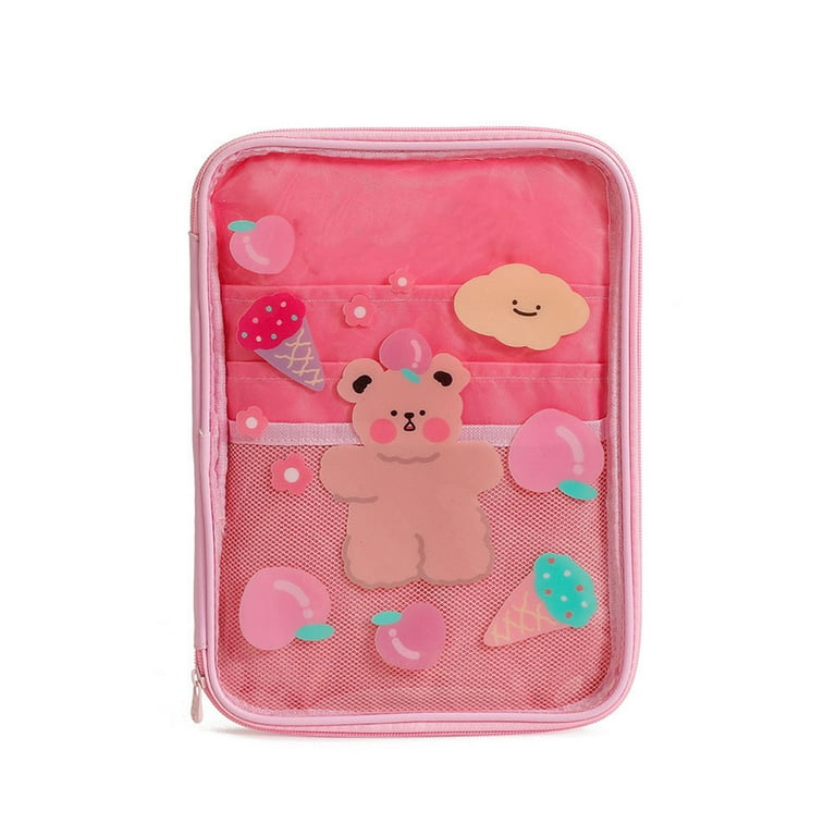 Yucurem 11 inch Cartoon Tablet Protective Pouch Clear Case Cute Laptop  Cover (Pink) 