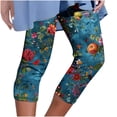 thumbnail image 2 of Sexlip Women's Straight Leg Comfort Capri w/Tummy Control and Secret Pocket Blue L, 2 of 6