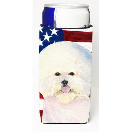 

Usa American Flag With Bichon Frise Michelob Ultra s For Slim Cans - 12 oz.