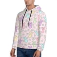 thumbnail image 3 of Cauagu Colorful Bunny for Men's Pullover Hooded Sweatshirt Athletic Casual Hoodie Aautumn Hoodie Sweatshirt for Men Pullover Casual Hooded Sweatshirt-Medium, 3 of 7