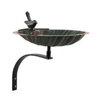 Achla BBM-01-OR Scallop Shell Birdbath with Over Rail Bracket, Copper & Black