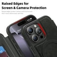 thumbnail image 5 of for iPhone 16 Pro Wallet Case, Compatible with MagSafe, Support Wireless Charging, Slim Fit Premium PU Leather Flip Folio Cover with Card Slots Case Wallet for iPhone 16 Pro - Black, 5 of 8