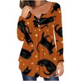thumbnail image 1 of Camiseta informal para mujer, blusa estampada de manga larga con cuello redondo y fruncido Fridja  fjkfkj2104, 1 of 6