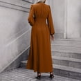 thumbnail image 4 of Lnmiateer Women Wrap V Neck A-Line Maxi Dress Long Puff Lantern Sleeve Ruched Side Flowy Elegant Summer Vacation Dress, 4 of 6