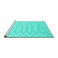 thumbnail image 2 of Ahgly Company Machine Washable Indoor Square Oriental Turquoise Blue Industrial Area Rugs, 4' Square, 2 of 4