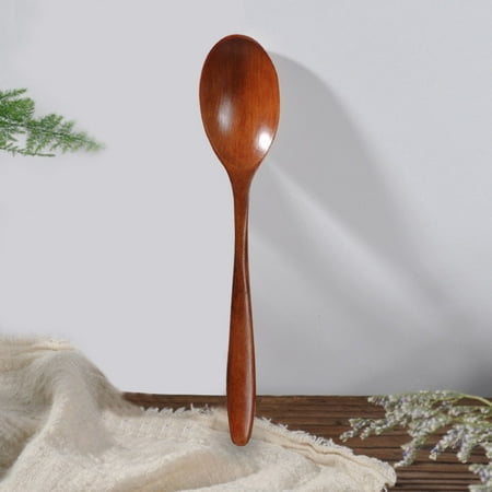 

Kitchen Gadgets Wooden Spoon Fork Bamboo Kitchen Cooking Utensil Tools Soup-Teaspoon Tableware Kitchen Organization